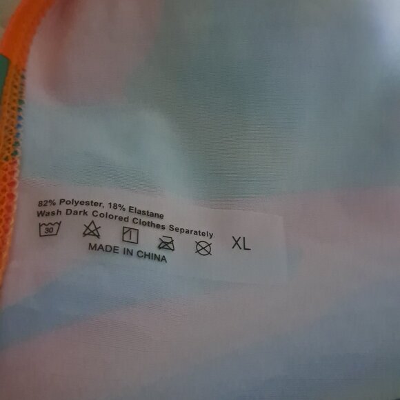 Three Piece Multicolor Triangle Halter Bikini with Mesh Skirt XL Unbranded - Picture 12 of 13